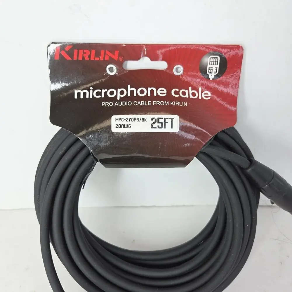 KIRLIN Cable MPC Microphone Cable, XLR, BLACK, 25FT. I2 Music Guitar Concerts
